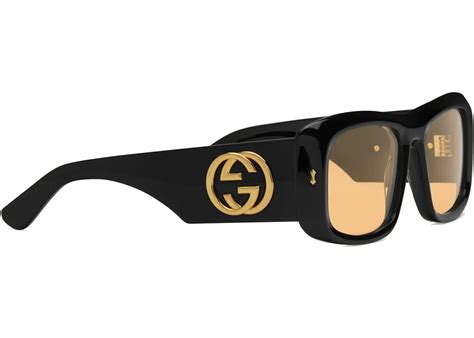 gucci j0740|Rectangular frame sunglasses in black and red .